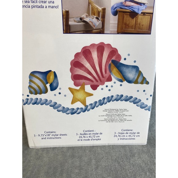 Plaid Stencil Decor Multi Layer Border Seaside Shells #26710 Stencil Kit New - Picture 3 of 7